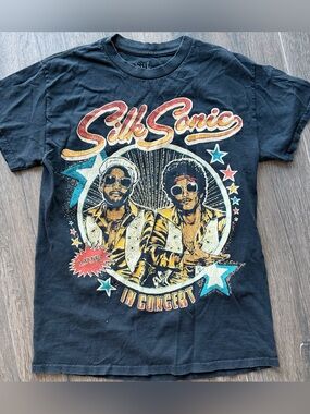 Unlisted Black Silk Sonic Graphic Tee with Red, Yellow & Blue Accents